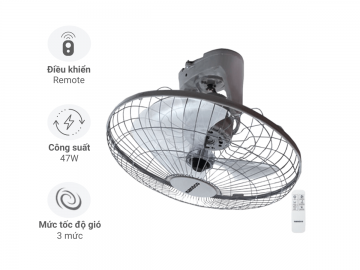 Quạt trần đảo có remote Nanoco NOF1651RC (công xuất 47W, đường kính 40cm)